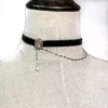 Black velvet asymmetrical Fluorite Choker