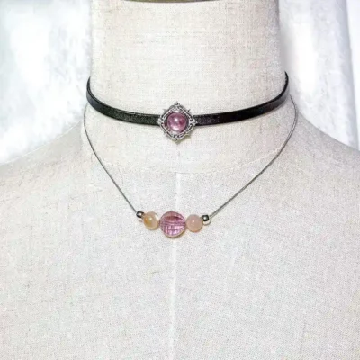 010 lepidolite-amethyst-sunstone-set | Layered Crystal Jewelry